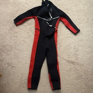 Kids Red and Black Wetsuit